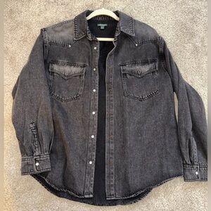 Wild fable black denim button up